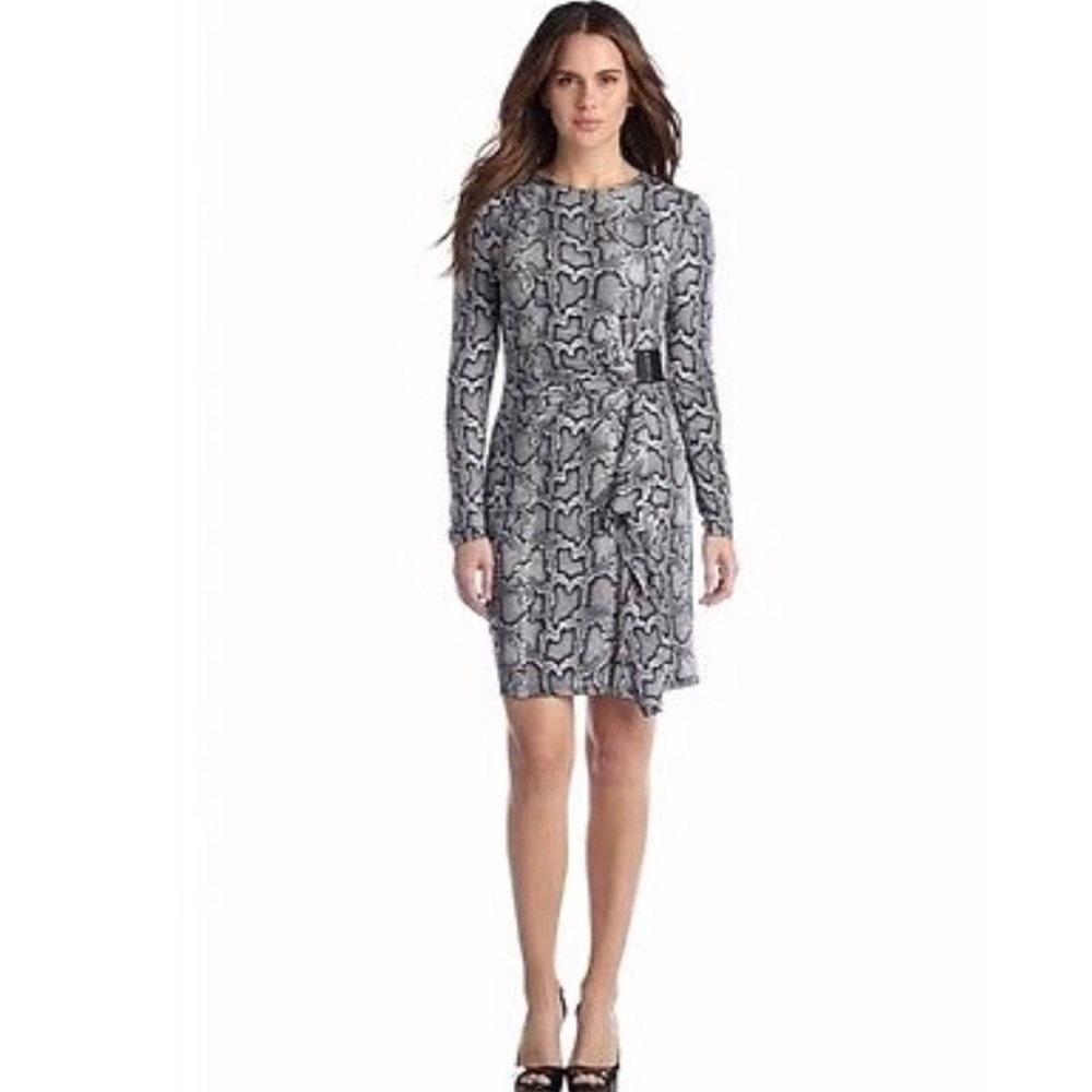 MICHAEL KORS Snake Print Faux Wrap Dress